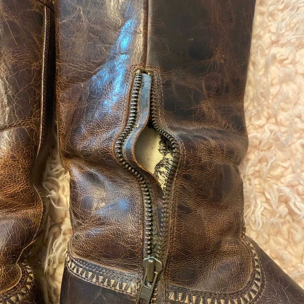 ARIAT TALL LEATHER BOOTS COWBOY WESTERN 11 - Picture 7 of 11